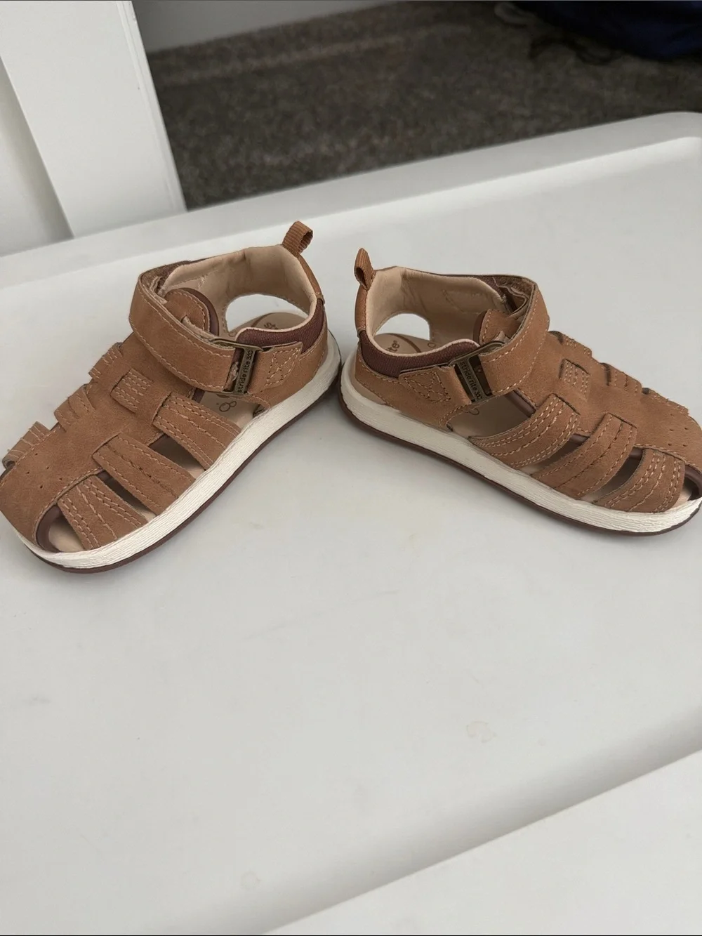 Stride Rite 360 Tan Brown Leather Kids Sandals
